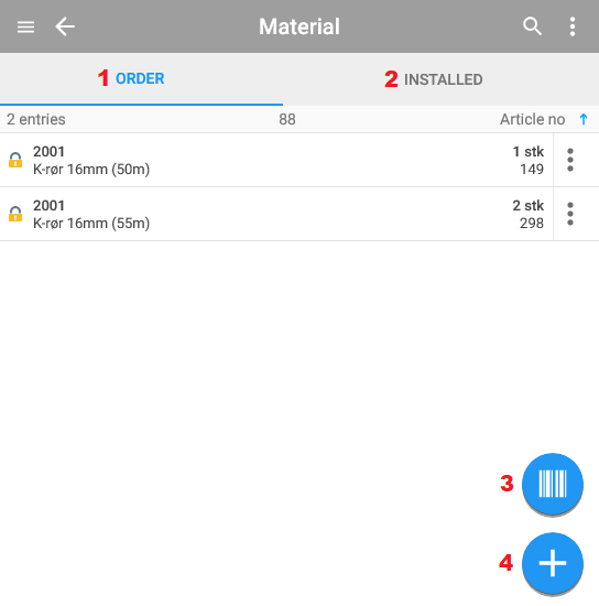 Material hinzufügen
