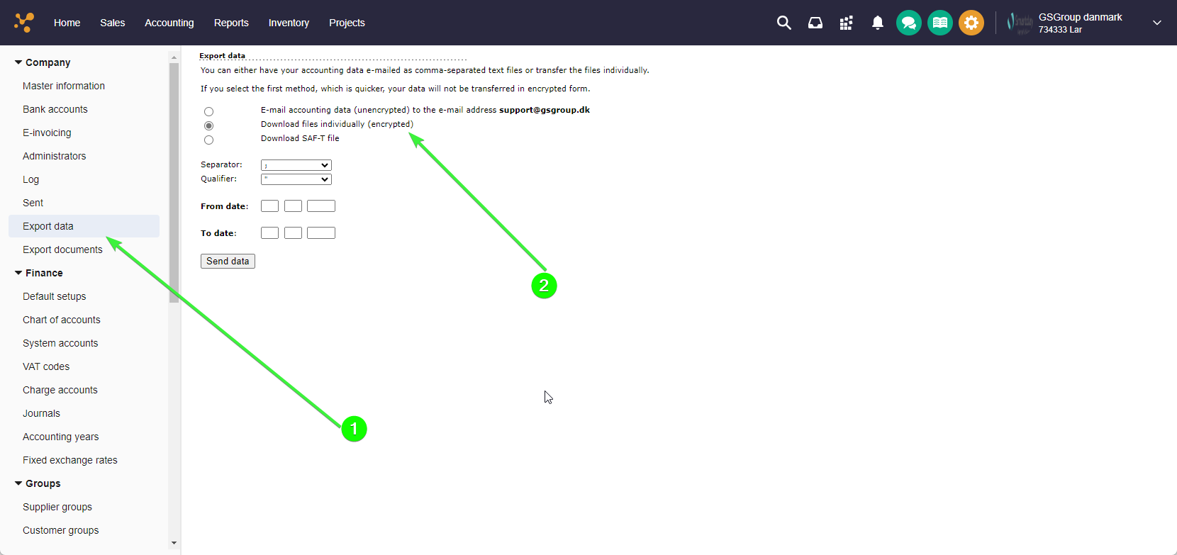 Selecting product.csv for download