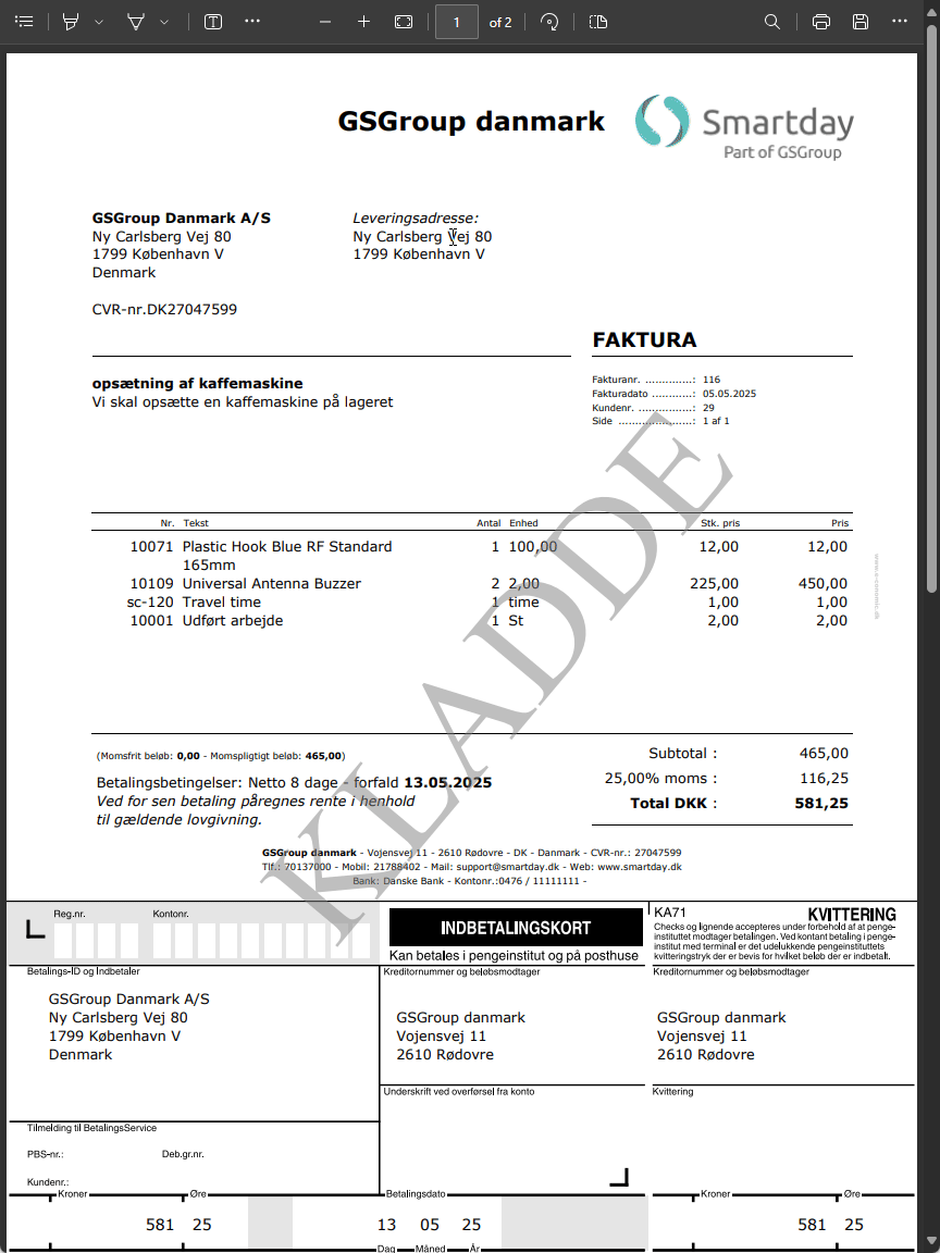Step 5 — invoice in e-conomic