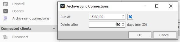 Archived sync connections