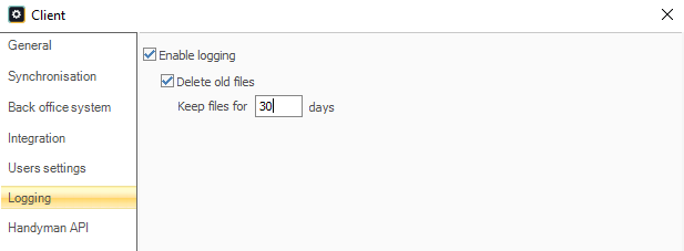 Logging settings
