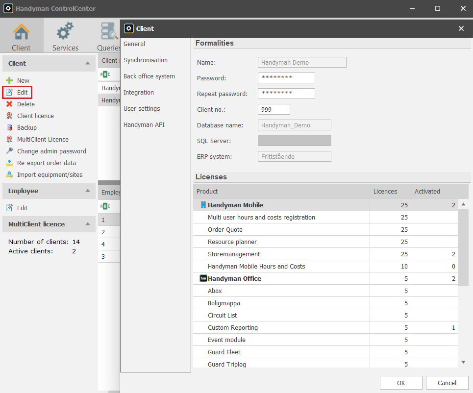 General settings