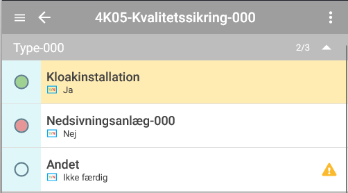 Checkliste ausfüllen