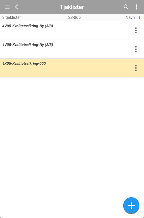 Checkliste aus Liste auswählen