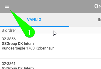 Hamburger-Menü in Handyman Mobile