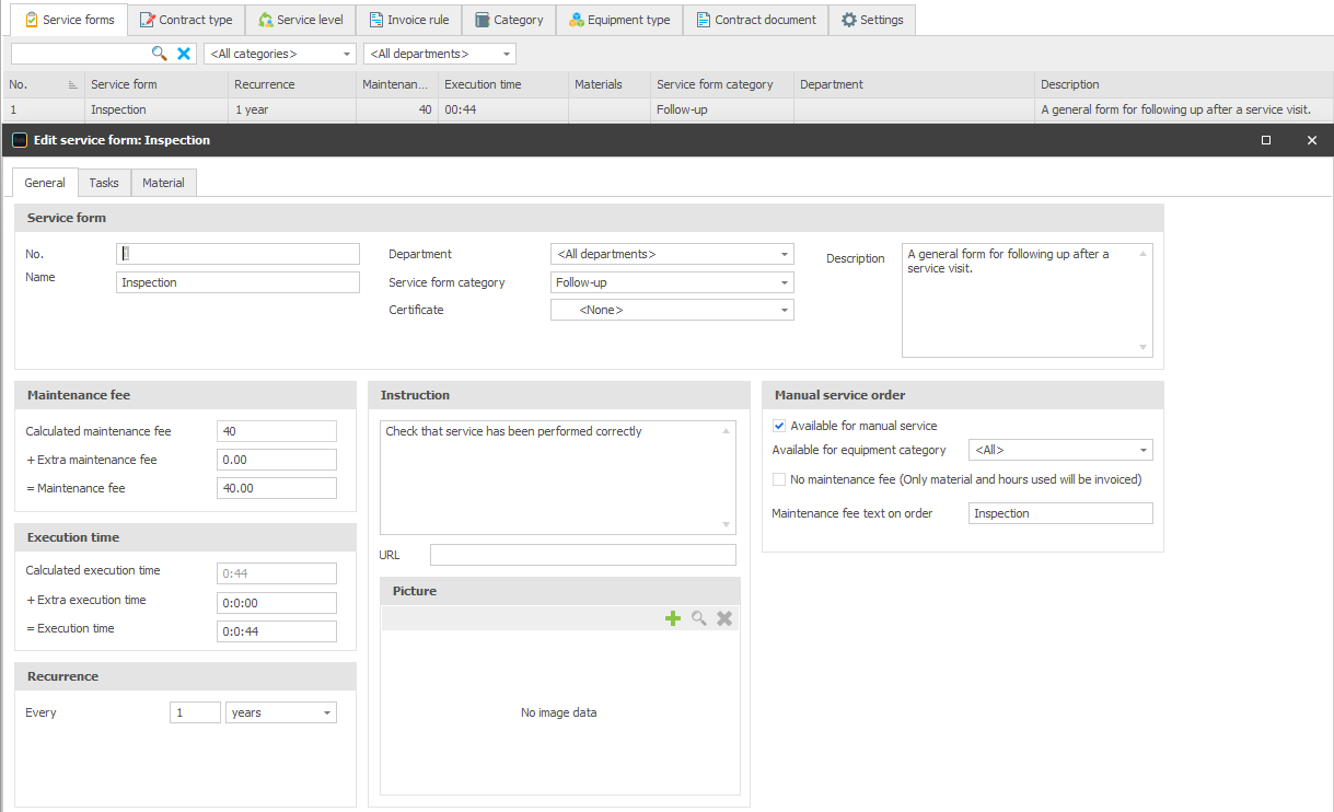 Neues Serviceformular anlegen