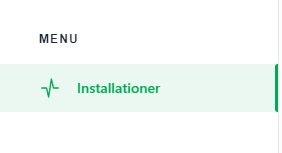Installations menu